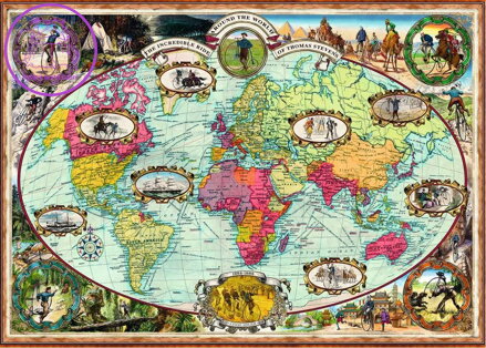 RAVENSBURGER Puzzle Cesta kolem světa na kole 1000 dílků