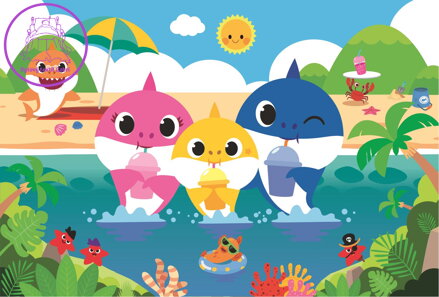 TREFL Puzzle Baby Shark s rodinou na dovolené 60 dílků