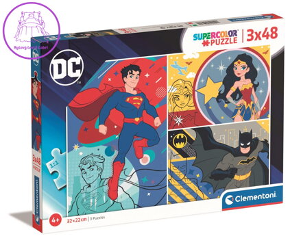 CLEMENTONI Puzzle DC Comics 3x48 dílků