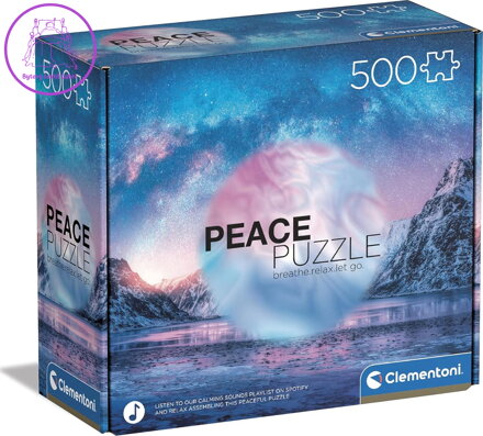 CLEMENTONI Peace puzzle: Světle modrá 500 dílků