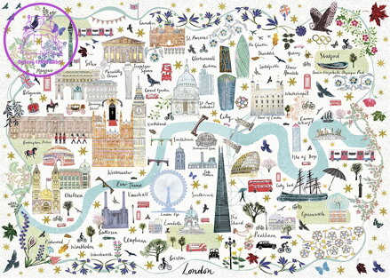GIBSONS Puzzle Mapa Londýna 1000 dílků