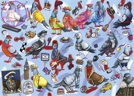 GIBSONS Puzzle Holubi z Británie 1000 dílků