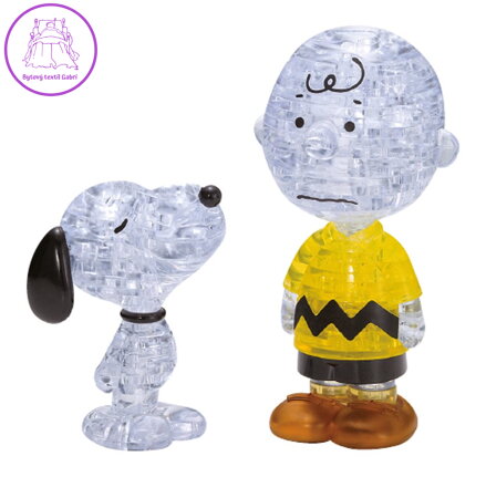 HCM KINZEL 3D Crystal puzzle Snoopy a Charlie Brown 77 dílků