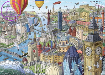 RAVENSBURGER Puzzle Kolem Velké Británie a Irska 1000 dílků