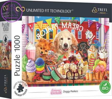TREFL Puzzle UFT Cuteness Overload: Pejsci před cukrárnou 1000 dílků