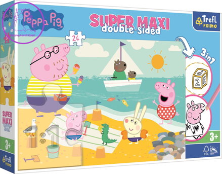 TREFL Oboustranné puzzle Prasátko Peppa SUPER MAXI 24 dílků