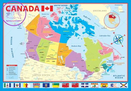 EUROGRAPHICS Puzzle Mapa Kanady 200 dílků