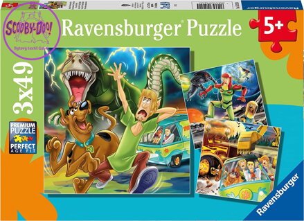 RAVENSBURGER Puzzle Scooby Doo: Noční děsy 3x49 dílků