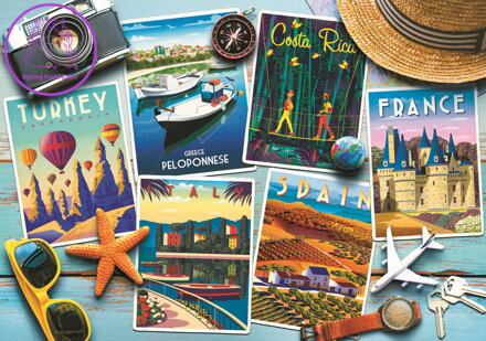 TREFL Puzzle Pohlednice z dovolené 1000 dílků