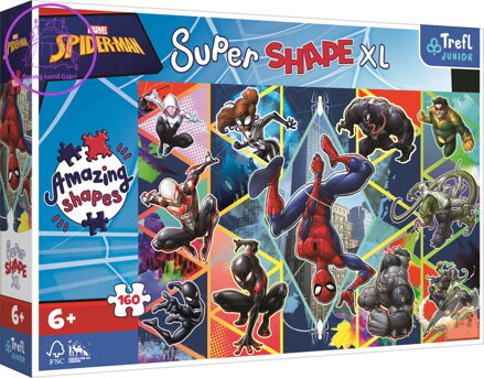 TREFL Puzzle Super Shape XL Spiderman: Přidej se 160 dílků