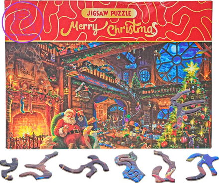 Puzzle Merry Christmas: U Santy doma 468 dílků