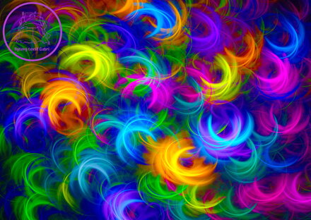 ENJOY Puzzle Abstraktní neonová peříčka 1000 dílků
