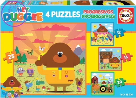 EDUCA Puzzle Hey Duggee 4v1 (12,16,20,25 dílků)
