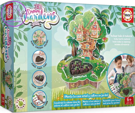 EDUCA Kreativní sada 3D Dream Gardens: Dům na stromě 2v1