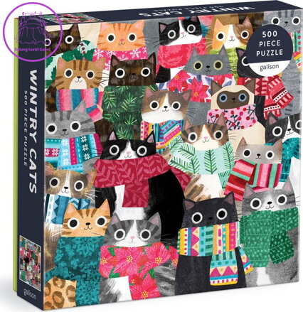 GALISON Čtvercové puzzle Zimní kočky 500 dílků