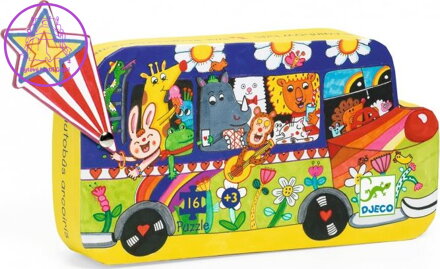 DJECO Puzzle Duhový autobus 16 dílků
