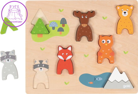 GOKI Dřevěná vkládačka Zvířátka