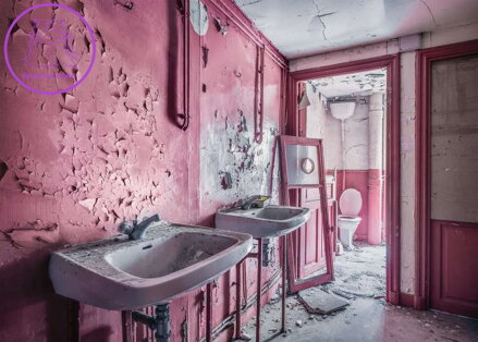 RAVENSBURGER Puzzle Ztracená místa: Růžová koupelna 1000 dílků