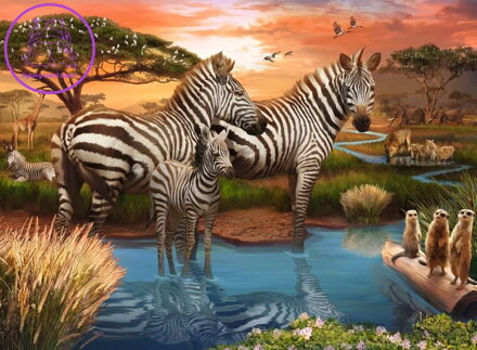 RAVENSBURGER Puzzle Zebry u napajedla 500 dílků