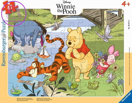 RAVENSBURGER Puzzle Disney: Medvídek Pú objevuje přírodu 47 dílků
