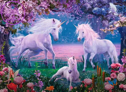 RAVENSBURGER Puzzle Překrásní jednorožci XXL 100 dílků