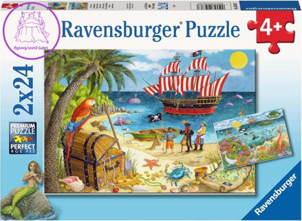 RAVENSBURGER Puzzle Piráti a mořské víly 2x24 dílků