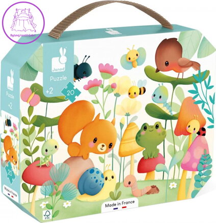 JANOD Puzzle v kufříku Přátelé ze zahrady 20 dílků