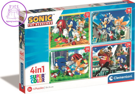 CLEMENTONI Puzzle Sonic 4v1 (12+16+20+24 dílků)