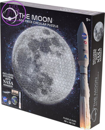 Kulaté puzzle Nasa: Měsíc 500 dílků