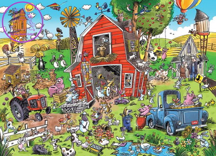 COBBLE HILL Puzzle DoodleTown: Šílená farma 1000 dílků