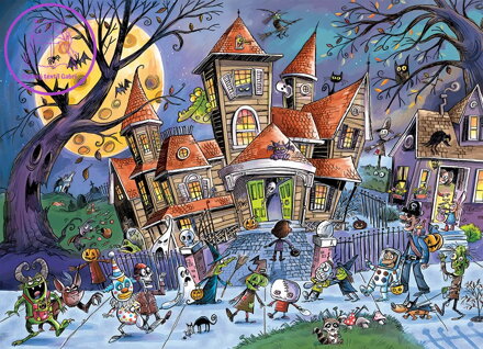 COBBLE HILL Rodinné puzzle Strašidelný dům 350 dílků