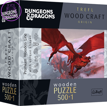 TREFL Wood Craft Origin puzzle Dungeons&Dragons: Starověký červený drak 501 dílků