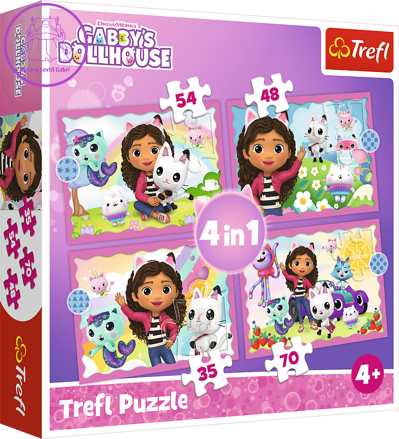 TREFL Puzzle Gábinin kouzelný domek 4v1 (35,48,54,70 dílků)
