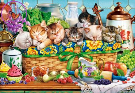 CASTORLAND Puzzle Dřímající koťata 1000 dílků
