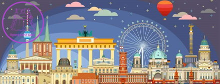 RAVENSBURGER Panoramatické puzzle Berlín v noci 1000 dílků