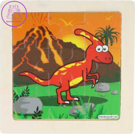 Dřevěné puzzle Dinosaurus: Cryolophosaurus 9 dílků