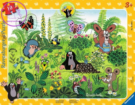 RAVENSBURGER Vkládačka Krtek: Zábava na zahradě 10 dílků