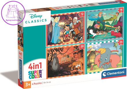 CLEMENTONI Puzzle Disney klasika 4v1 (12+16+20+24 dílků)