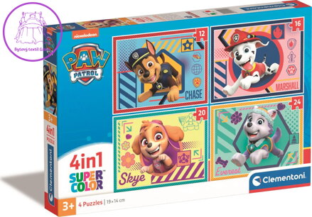 CLEMENTONI Puzzle Tlapková patrola 4v1 (12+16+20+24 dílků)