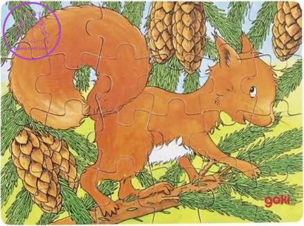 GOKI Dřevěné puzzle Lesní zvířátka: Veverka 24 dílků