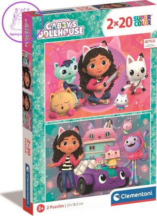 CLEMENTONI Puzzle Gábinin kouzelný domek 2x20 dílků