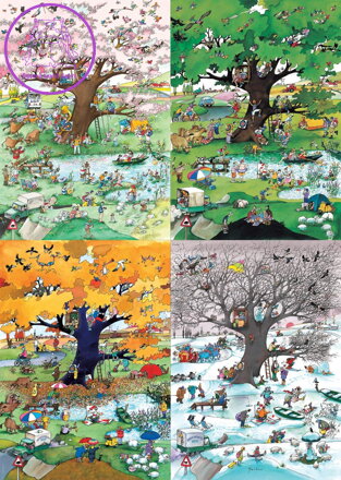 HEYE Puzzle Cartoon Classics: Čtyři roční období 2000 dílků