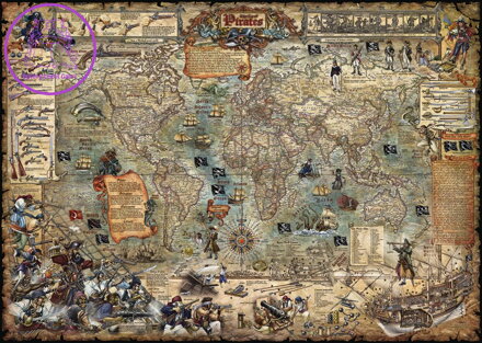 HEYE Puzzle Map Art: Svět pirátů 2000 dílků