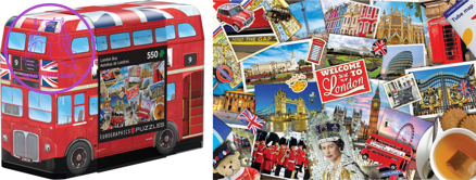 EUROGRAPHICS Puzzle v plechové krabičce Londýnský autobus 550 dílků