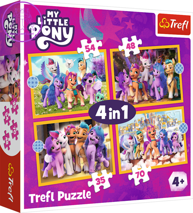 TREFL Puzzle My Little Pony: Seznamte se s poníky 4v1 (35,48,54,70 dílků)