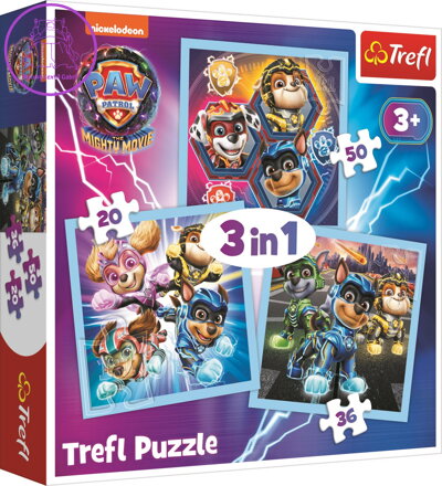 TREFL Puzzle Tlapková patrola: Mocní hrdinové 3v1 (20,36,50 dílků)