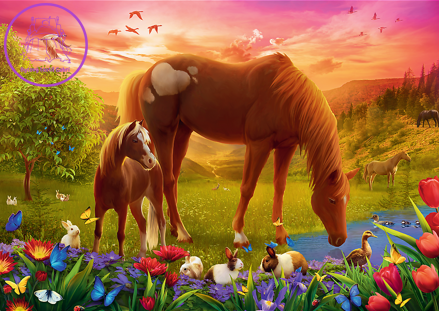 TREFL Puzzle Koně na louce 500 dílků