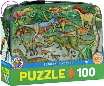 EUROGRAPHICS Puzzle ve svačinovém boxu Dinosauři 100 dílků