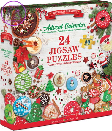 EUROGRAPHICS Puzzle Adventní kalendář: Vánoční dobroty 24x50 dílků