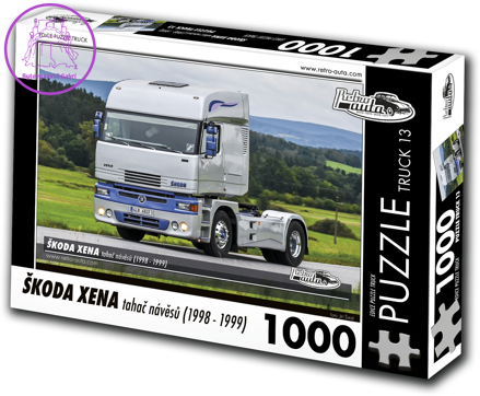 RETRO-AUTA Puzzle TRUCK č.13 Škoda Xena tahač návěsů (1998-1999) 1000 dílků